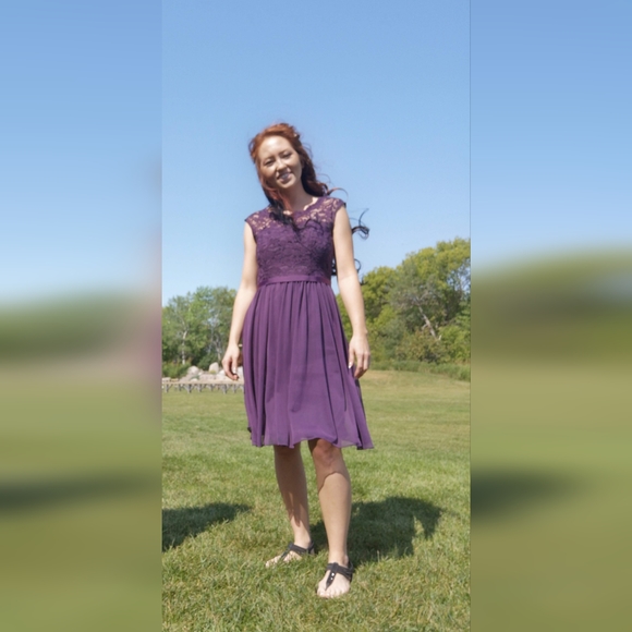 David's Bridal Bridesmaid Dress (Plum) - Picture 7 of 7